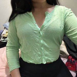 Green button up